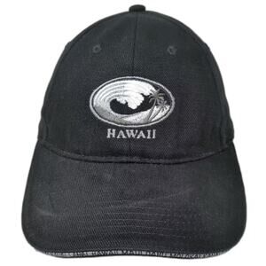Surfware Hawaii Baseball Cap Black Gray Embroidered Island Edge Brim Hat OS